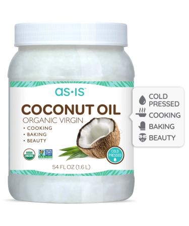 Cold-Pressed & Organic Virgin | Unrefined | Coconut Flavor for Cooking & Baking | Deep Moisturizer for Beauty | 54 fl oz | by as-is 54 Fl Oz (Pack of 1)