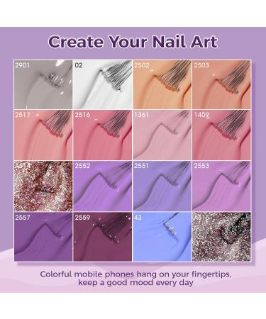 UV Gel Nails Set Colour Shellac Nail Polish 16 Colours 5 ml Naked White Pink Blue Luminous Purple Grey Nail Polish Set Gel Nail Polish Kit Durable Soak Off UV LED Gel Polish Nail Studio Set - Buy Online on GoSupps.com
