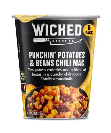 Wicked Kitchen Punchin Potatoes & Beans Chili Mac 6 Pack - Two Instant Mashed Potato Varieties and a Blend of Beans in a Punchy Chili Sauce - Plant-Based Dairy Free and GMO-Free