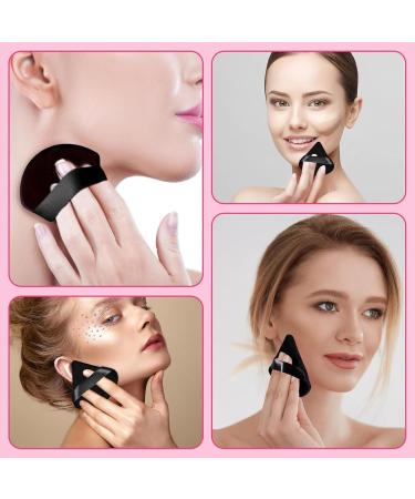 Powder Puff Face Triangular Makeup Puff Set - 6 Soft Black Puffs for Loose Powder | International Shipping - Buy Online on GoSupps.com