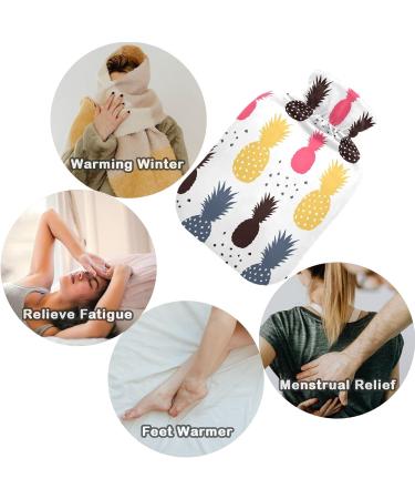 Naanle Cartoon Pineapple Water Bottle - 1L Hot Water Bottle for Bed Hand/Foot Heat Pain Relief & Cold Therapy Ideal for Home & Travel - Buy Online on GoSupps.com