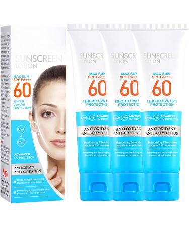 Jimtuze Sunscreen Lotion Facial Insulation SPF 60 PA +++ Broad Spectrum Waterproof Sun Protection 50 ml nongreasy sun protection facial care for UV protection sun protection for face and body - Buy Online on GoSupps.com
