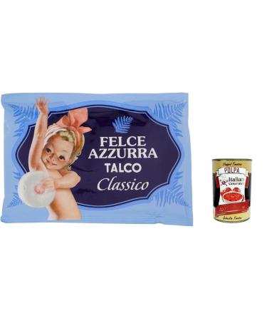 PAGLIERI Felce Azzurra Talco Classico Talc Powder Body Powder 100g + Italian Polpa Gourmet 400g Pack of 10