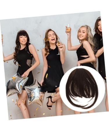 POPETPOP Bang Clip French Barrette Clip on Air Bangs Thick Bangs Hair Clip Wispy Bangs Hair Pin Flat Wig with Bang Fake Hair Bangs High Temperature Wire European and American Woman Extend 25X15X2CM Light Brown - Buy Online on GoSupps.com