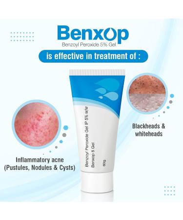 Salve Benxop 5% Benzoyl Peroxide Gel for Acne & Pimples - 60 gm | Buy Online Internationally - Buy Online on GoSupps.com