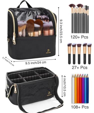 Travel Makeup Brush Holder Case with Shoulder Strap - J-black Large - Buy Online on GoSupps.com