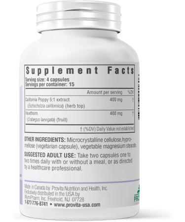 PROVITA Nervine | Natural Relaxation & Nervous System Support | California Poppy & Hawthorn | Vegan Calm Support Supplement | Evening Relaxation | Rest Recovery & Daily Balance | 60 Veg Capsules 60 Count (Pack of 1) - Buy Online on GoSupps.com