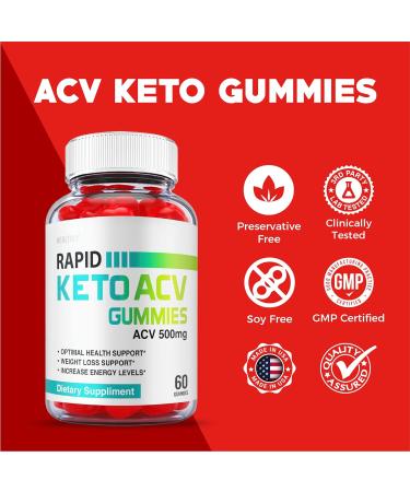 (3 Pack) Rapid Keto Gummies - Advanced Formula Vegan with ACV & B12 - 180 Gummies - Buy Online on GoSupps.com