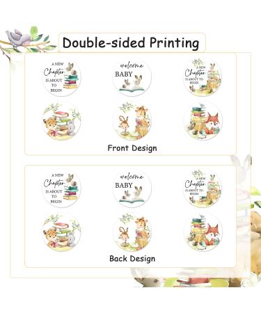 24 Pcs Storybook Baby Shower Cupcake Toppers for Boy Girl A New Chapter Is About To Begin Baby Shower Welcome Baby Cake Decorations Woodland Animal Party Supplies - Buy Online on GoSupps.com