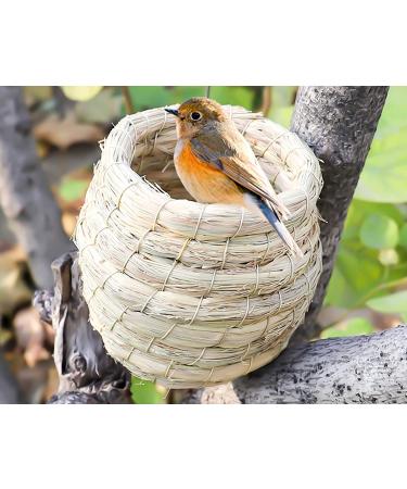 2Pcs Handmade Birdcage Straw Birdhouse for Lucky Birds - Natural Fiber Simulation Nest for Resting and Breeding - Provides Shelter and Hideaway from Predators and Cold Weather - Buy Online on GoSupps.com