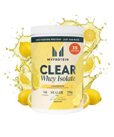 Myprotein Clear Whey Isolate Protein Powder 35 Servings (1.9lbs) Lemonade 20g Protein per Serving Naturally Flavored Drink Mix Daily Protein Intake for Superior Performance