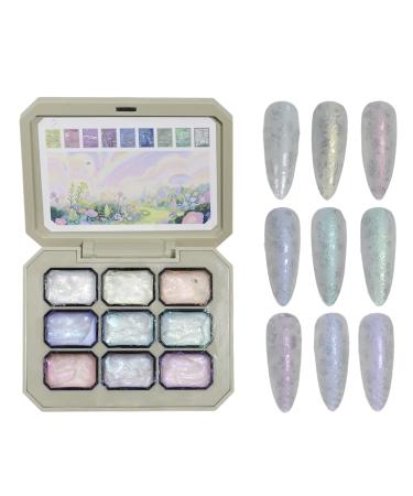 ZHUMCCY Gel Nail Palette Ombre Gel - 9 Color Nail Polish Palette Nail Art Accessories Kit for Women Professionals Beginners Home Manicure Creation