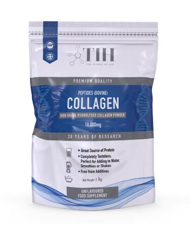 Hydrolysed Collagen Powder (Bovine) - High Protein Grass Fed Unflavoured Peptides- Collagen Supplements for Women | Gluten Free Paleo & Keto Friendly (1KG) 1 kg (Pack of 1)