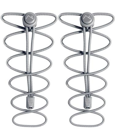 CampTeck Quick Release Shoelaces Elastic Shoelaces with Quick Lacing System Grey