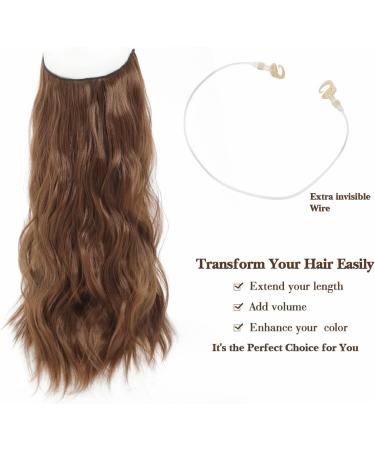 Adjustable Brown Clip-in Hair Extensions - 20 inch Synthetic Curly Hair Pieces for Women - Buy Online on GoSupps.com