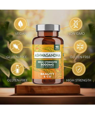 High Strength Ashwagandha 5000mg - 90 Tablets | Pure, Vegan & Made in UK | 3 Months Supply - Buy Online on GoSupps.com