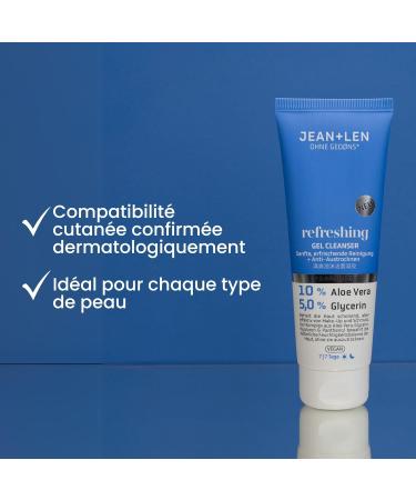 Jean & Len Refreshing Gel Cleanser id al pour tous les types de peau texture gel non grasse nettoyage en douceur pr serve la peau du dess chement gel nettoyant sans parfum v g talien 125 ml - Buy Online on GoSupps.com