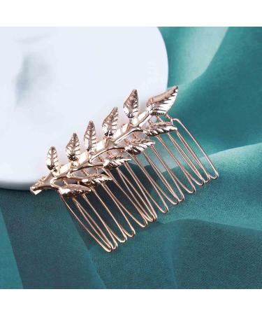 Inilbran Boho Leaf Hair Comb French Leaf Bridal Hair Comb Barrettes Vintage Olive Branch Hair Comb Headpiece Gold Leaf Headpiece Comb Decorative Side Comb Headwear Bride Wedding Hair Accessories - Buy Online on GoSupps.com