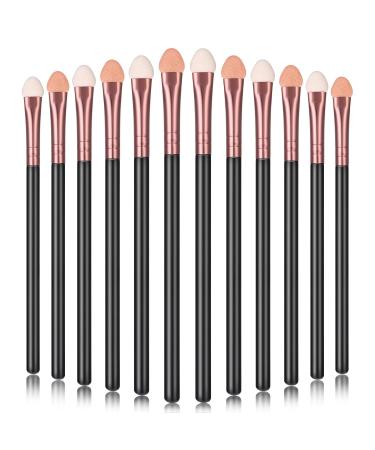Sibba 12-Piece Party Eyeshadow Brush Set | Double-Sided Sponge Applicators & Beauty Blender for Glitter & Cream | Oval Rose Gold Handles - Buy Online on GoSupps.com