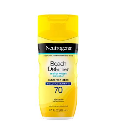 Neutrogena Beach Defense Water Resistant Sunscreen Body Lotion with Broad Spectrum SPF 70  Oil-Free and Fast-Absorbing  6.7 oz 6.7 Ounce