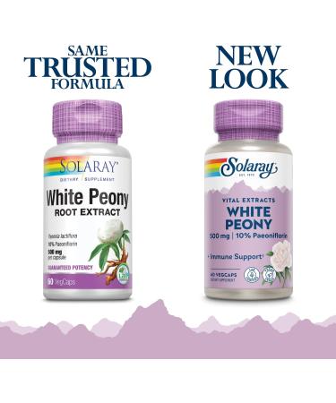Solaray White Peony Root Extract 60 VegCaps - Pure and Potent Formula - Buy Online on GoSupps.com