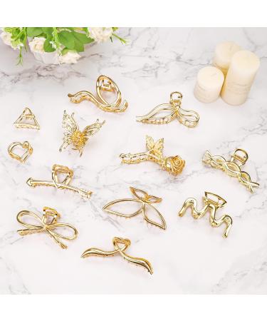 12 Pack Metal Large Hair Claw Clips - Non-Slip Gold Hair Clips for Thick, Thin, and Long Hair - Fashionable Styling Accessories for Women and Girls - Buy Online on GoSupps.com