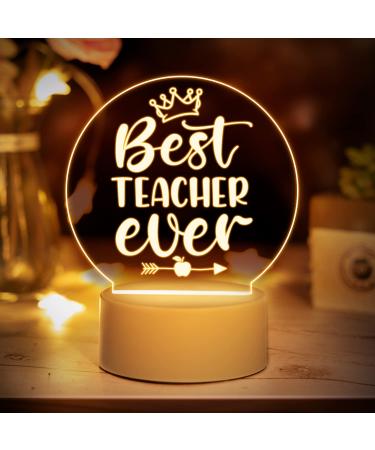 Vetbuosa Gifts for Teacher Teacher Appreciation Gift Acrylic Lamp Christmas Gifts for Teacher Retirement Gifts for Teacher Teacher Birthday Gifts Thank You Gifts for Teacher Night Light Teacher Gifts Night Light