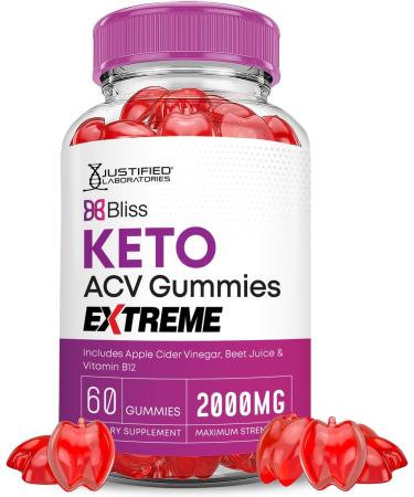 Bliss Keto ACV Gummies 2000MG (2 Pack) - Apple Cider Vinegar with Pomegranate & Beet Juice Vegan Non-GMO - 120 Gummies for Weight Loss & Detox - Buy Online on GoSupps.com