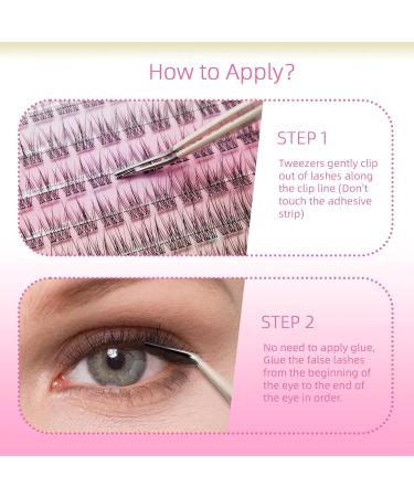 Self Adhesive Eyelashes No Glue Natural Fake Lashes Wispy Individual Lashes DIY Manga Lashes Clusters Extension Mix 10-12-14MM Reusable False Eyelashes No Sticky Residue Self Application at Home - Buy Online on GoSupps.com