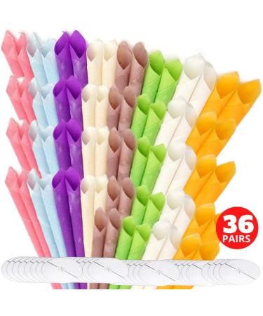 GLAMZA Organic Hopi Ear Candles - Natural Ear Wax Remover - 72pcs (36 Pairs) with Protective Disc Cones - Buy Online on GoSupps.com
