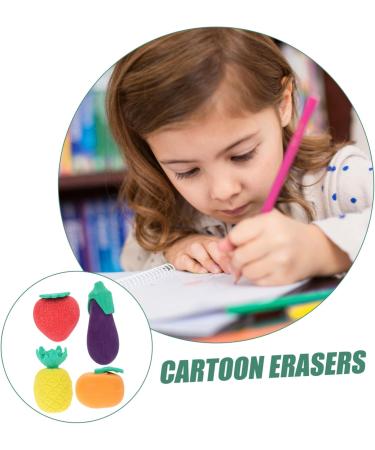  jojofuny jojofuny 4 Pieces Mini Food-Shaped Erasers for Boy Girl Cute Fruit Vegetable Erasers for School for Creative Activities - Buy Online on GoSupps.com