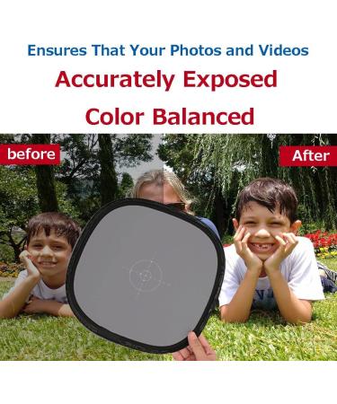 Foldable 18% Gray Card & White Balance Disc | Dual-Sided 30cm Photography Exposure Card - Buy Online on GoSupps.com