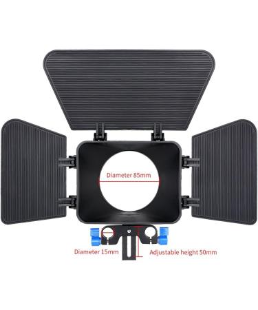 Annsm Matte Box for 15mm Rail Rods - Height Adjustable, Fits Camera Lenses <85mm Dia - Canon Sony Panasonic Nikon Fujifilm Olympus Compatible - Buy Online on GoSupps.com