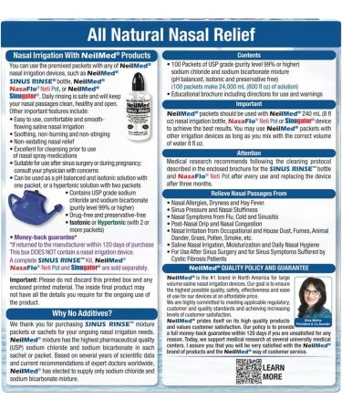 NeilMed Sinus Rinse All Natural Relief Premixed Refill Packets 100 Count (Pack of 2) - Buy Online on GoSupps.com