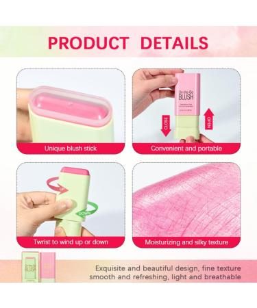 Multi-Use Cream Blush Stick for Cheeks KQueenest Long-Lasting Smooth Contour Beauty Wand Matte Blushes Makeup for Eyes&Face&Lip Lightweight Waterproof Natural Tinted Moisturizer Stick for All Skin #1 Shy Pink - Buy Online on GoSupps.com