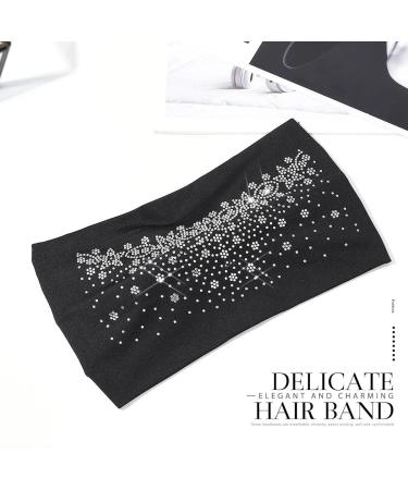 Gortin Crystal Wide Headband - Black Rhinestone Boho Hair Wrap for Women and Girls - Night Club Party Accessory - Buy Online on GoSupps.com