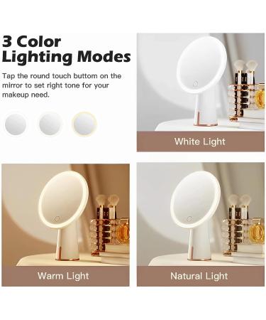 Tanmicoshomy Makeup Mirror with Lights - 31 Inches, 5X Magnification, USB-C Rechargeable, 3 Color Dimmable Lighting, Touch Screen - Green - Buy Online on GoSupps.com