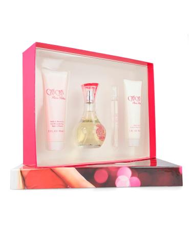 Paris Hilton Can Can By Paris Hilton | 4 Piece Gift Set - 3.4 Oz Eau De Parfum Spray 0.34 Oz Eau De Parfum Spray 3.0 Oz Body Lotion 3.0 Oz Shower Gel | Fragrance For Women - Buy Online on GoSupps.com