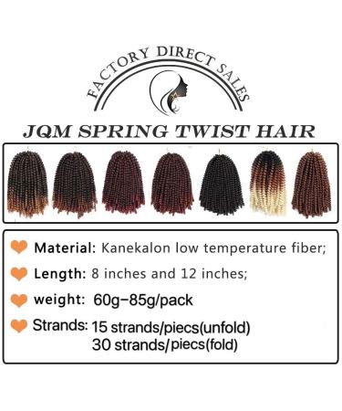 8 Pack Ombre Spring Twist Crochet Hair - 8 Inch Fluffy Butterfly Locs Extensions (T1B30) - Buy Online on GoSupps.com