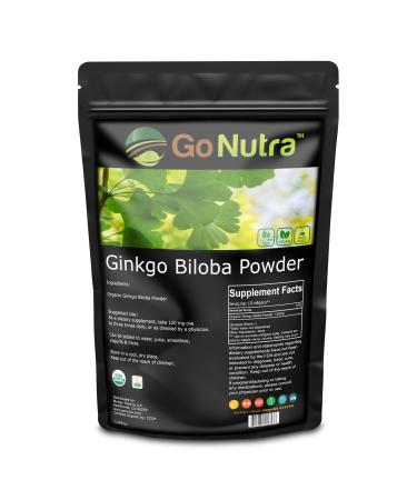 Go Nutra Organic Ginkgo Biloba Powder 8 oz. | Pure Ginkgo Biloba Supplements, Ginkgo Leaf Powder, (8oz.)