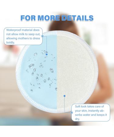 Bamboo Fiber Nursing Pads - 10 Piece Set with Laundry & Travel Bags | Washable Leak Proof Breastfeeding Essentials for Moms (Sky Blue - Buy Online on GoSupps.com