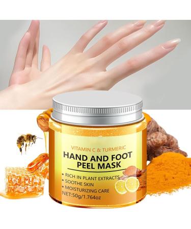 Vitamin C & Turmeric Hand And Foot Peel Mask Hydrating Peel Off Hand Wax Mask Nourishing Exfoliating Repair Dry Rough Cracked Skin Hands Care Exfoliating Hand Peeling Mask For Men & Women - Buy Online on GoSupps.com