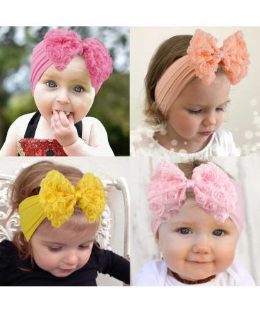 Midodo 15 Pcs Baby Girl Soft Elastic Turban Headbands - Newborn Knot Hair Bands for Infants - Buy Online on GoSupps.com