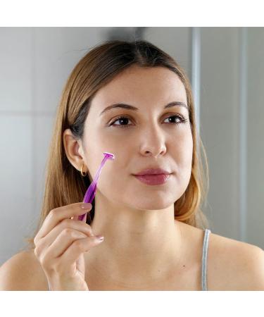 ANCIRS 24 Pack Eyebrow Trimmer Razors for Women - Stainless Steel T Shape Shaver Tool for Eye Brow - Facial Makeup Kit in Purple and Pink - Buy Online on GoSupps.com