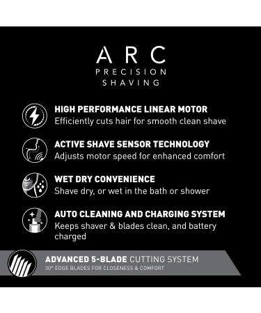 Panasonic Arc5 Electric Razor for Men - 5 Blades Shaver with Sensor Technology | Wet Dry, Silver - Includes Trimmer and Automatic Clean/Charge Station - Buy Online on GoSupps.com