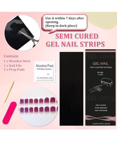 Semi Cured Gel Nail Polish Strips 20Pcs Glitter Pink Gel Nail Stickers Long Lasting Waterproof Semi Cured Gel Nail Wraps Easy to Apply & Remove for Salon-Quality Manicure UV/LED Lamp Required - Buy Online on GoSupps.com