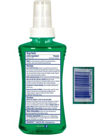 Chloraseptic Throat Spray (Menthol) - Fast Acting Relief for Sore Throats - Buy Online on GoSupps.com