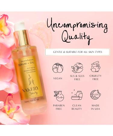 SkinInfusion Facial Oil - Anti-Aging Collagen Serum with Hyaluronic Acid & Vitamin C - Hydrating Oil for Dark Spots & Dull Skin - 150ml (5 oz) - Moisturizing Matrixyl 3000 - Buy Online on GoSupps.com