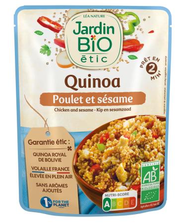 Jardin BiO tic Sesame Chicken Quinoa - Organic - Salted - AB Certified - 250 g Pack of 6