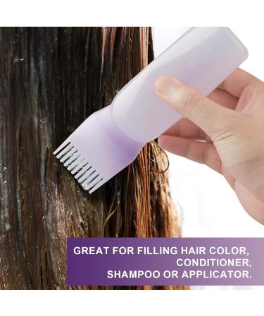 Gezimetie Root Comb Applicator Bottle with Scalp Massager Brush Comb 3PCS Hair Coloring Dye and Scalp Treatment Tools - Purple - Buy Online on GoSupps.com